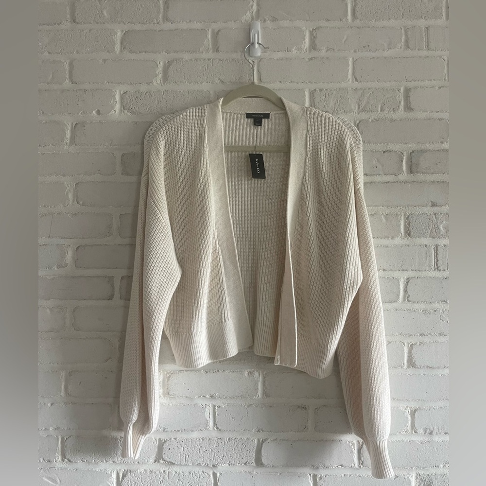 RW&CO. Ivory Open-Front Cardigan